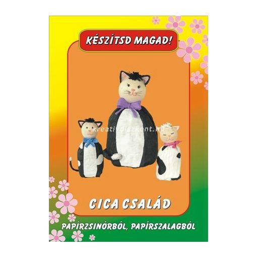 Papírszalag figura Cicacsalád