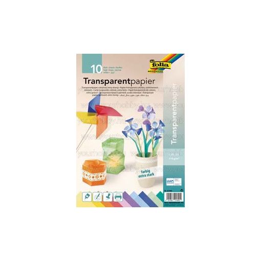 Transzparenspapír, A4, extra erős, színes  /10 db